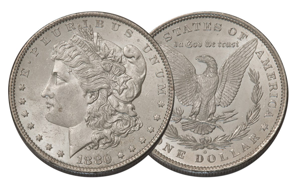 1884-O Morgan Silver Dollar Gold-Plating BU | GovMint.com