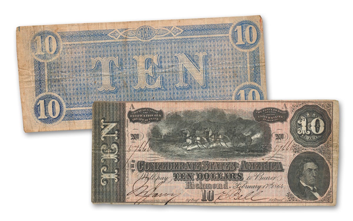 4 hotsell Confederate Notes