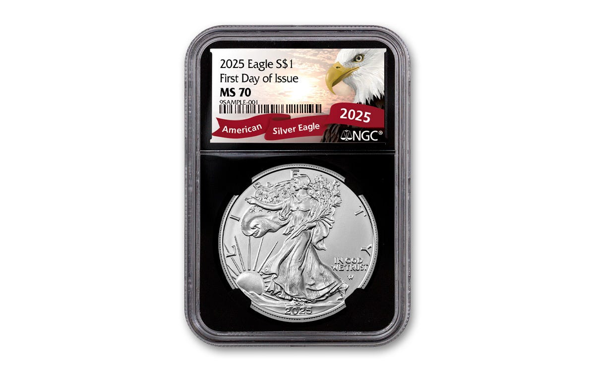 2025 $1 1-oz Silver Eagle NGC MS70 FDI w/Eagle Label | GovMint