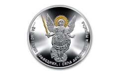 Ukraine 2023 1 UAH 1OZ Silver Archangel Michael Gilt Proof