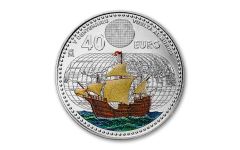 Spain 2022 40 Euro 18gm Silver Around the World Trip w/ OGP