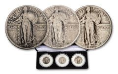 3PC 1928-1930 25 CENT STANDING LIBERTY SET