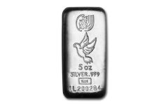 Israel 5oz Silver Dove of Peace Cast Bar