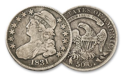 1809-1836 50 Cents Silver Capped Bust Fine | GovMint.com