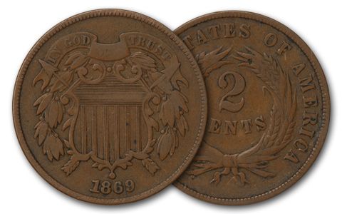 1864-1872 2 Cent Pieces VG-F | GovMint.com