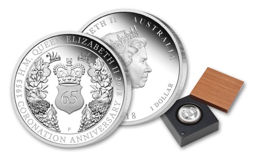 2018 Australia 1-oz Silver Sapphire Coronation Proof