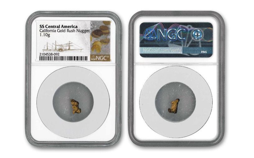 SSCA 1.01-1.10G GOLD NUGGET NGC