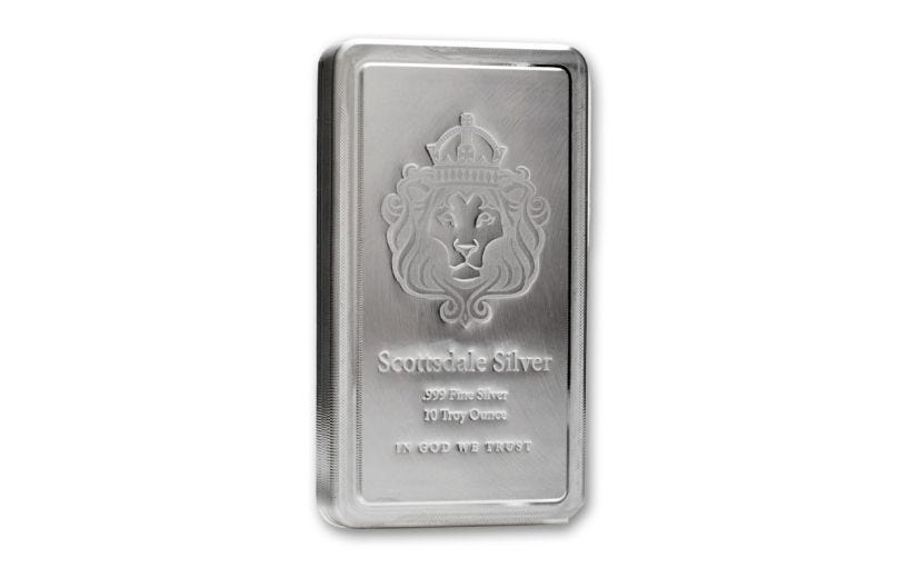 Scottsdale Mint 10-oz Silver Stacker Bar BU