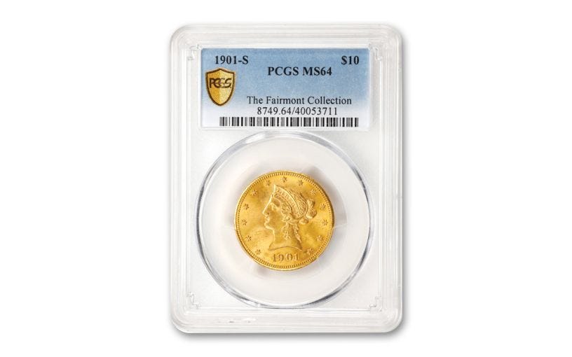 1901-S $10 LIBERTY HEAD PCGS MS64 FAIRMONT