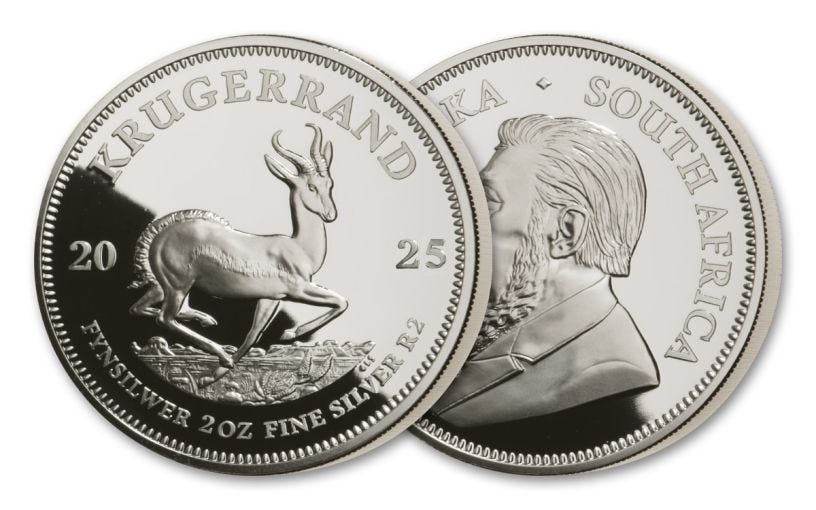 2025 South Africa 2-oz Silver Krugerrand Proof 