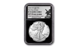 2024-W $1 1-oz Silver Eagle Proof NGC PF70UC FDI w/Black Core & .999 Silver  Eagle Label | GovMint.com