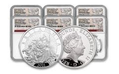 6PC 2021 SILVER BRITANNIA NGC PF69UC FS SET