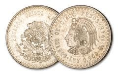 MEX 1947-1948 5 PESOS CUAUTHEMOC SILVER XF