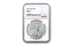 2025 $1 1 oz American Silver Eagle NGC MS69 Brown Label