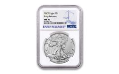 2025 $1 1 oz American Silver Eagle NGC MS70 Early Releases