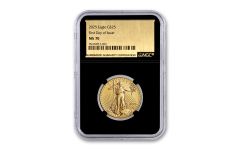 2025 $25 1/2 oz American Gold Eagle NGC MS70 First Day of Issue Exclusive Gold Foil Label Black Core