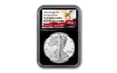 2025-W $1 1-oz. Silver Eagle Proof NGC PF70UC First Day of Issue Black Core Exclusive Eagle Label