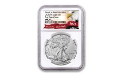 2025(W) $1 1oz Silver Eagle Struck at West Point NGC MS70 First Day of Issue Exclusive Eagle Label