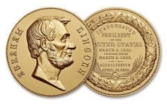 US Mint  1 5/16 inch Abraham Lincoln Bronze Medal