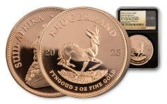 South Africa 2025 2oz Gold Krugerrand NGC PF70UC "One of the First 58 Struck" First Day of Production