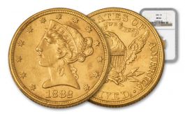 1866–1908 $5 Gold Liberty Head Type II NGC-PCGS/MS62 | GovMint.com