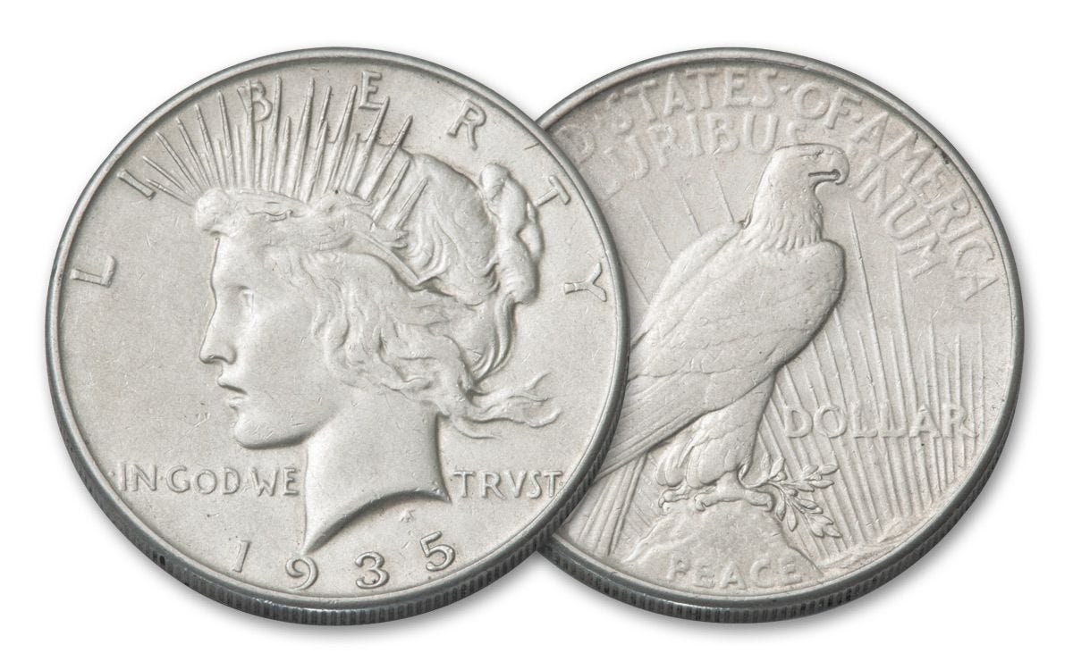 1935-P Peace Silver Dollar XF | GovMint.com