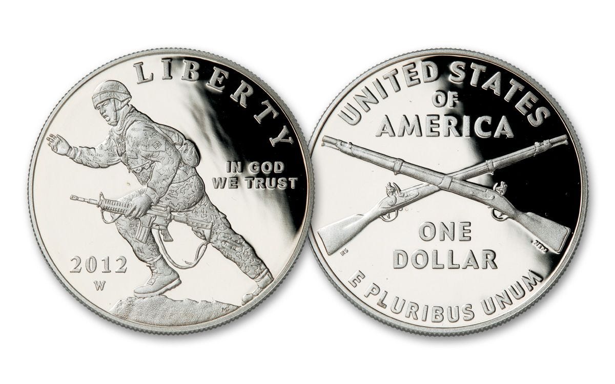 2012-W $1 Infantry Silver Commemorative Proof | GovMint.com