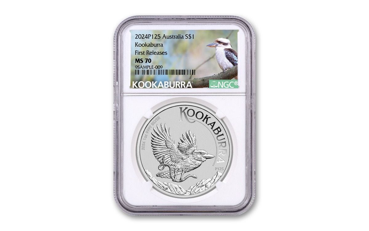 2024 Australia $1 1-oz Silver Kookaburra NGC MS70 First Releases  w/Kookaburra Label