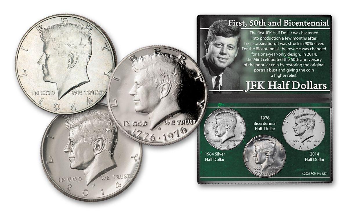 1964–2014 Kennedy Half Dollar 3-pc Set