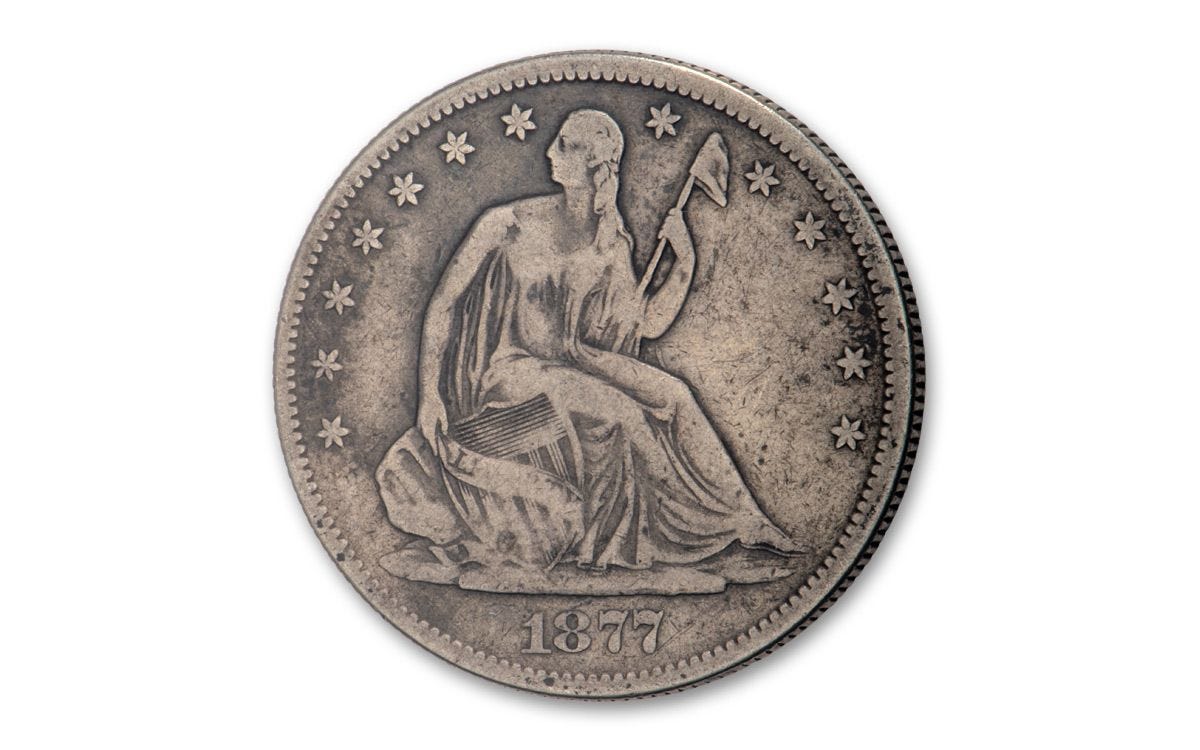 1875 Silver Seated Liberty Half Dollar VG Coin AL823 offers