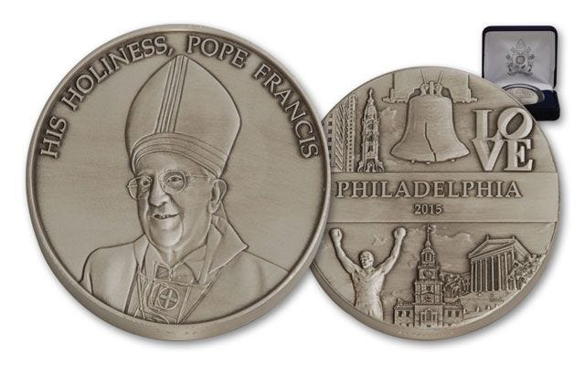 2015 1-oz Silver Pope Francis US Tour Philadelphia BU