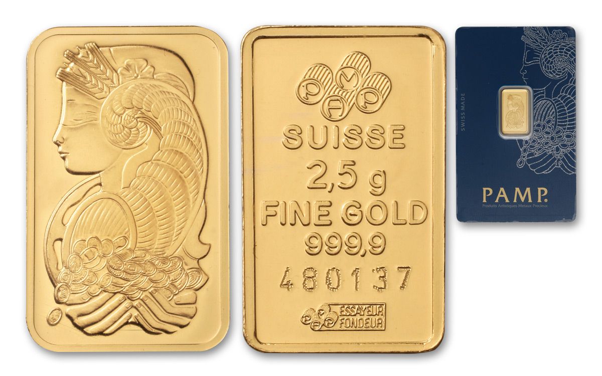 Pamp Suisse 2.5 Gram Gold Bar in Assay Card | GovMint.com