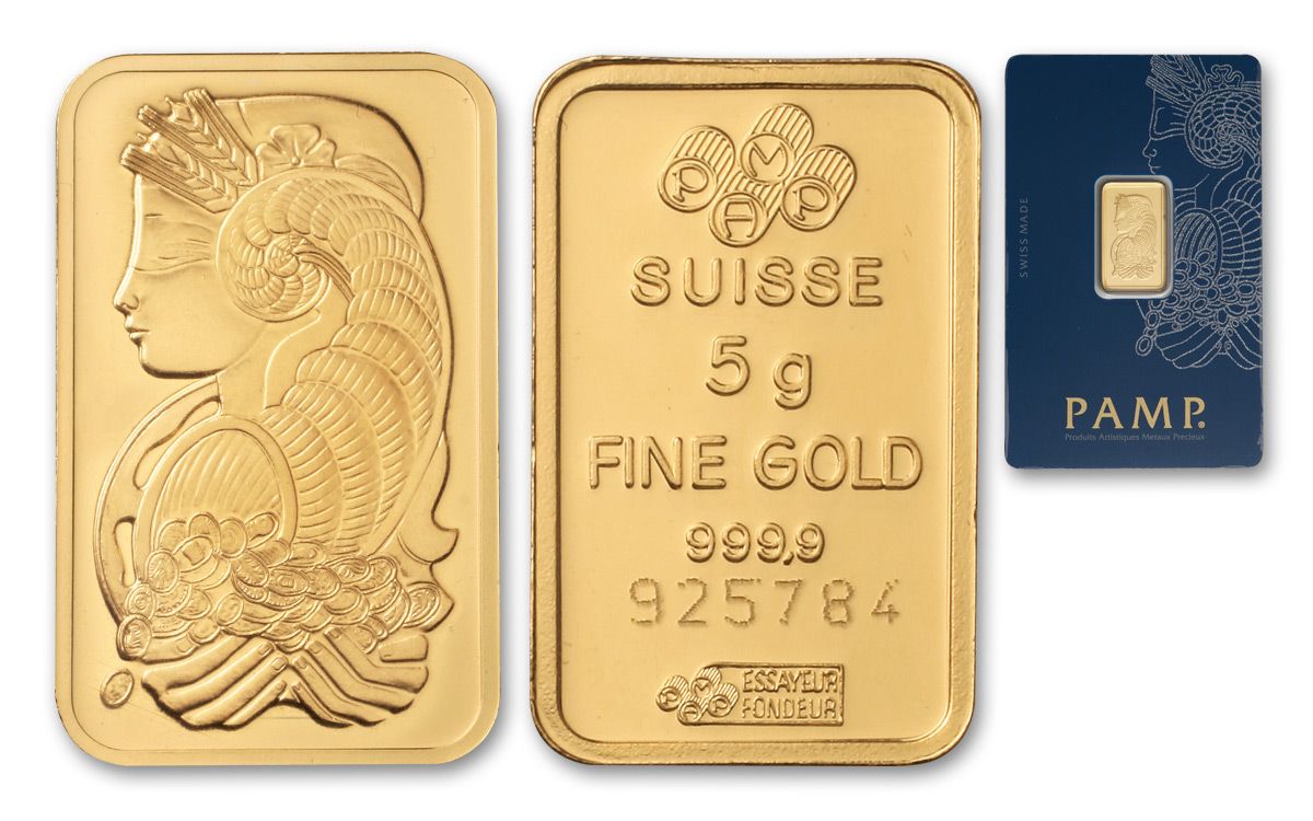 Pamp Suisse 5 Gram Gold Bar in Assay Card | GovMint.com