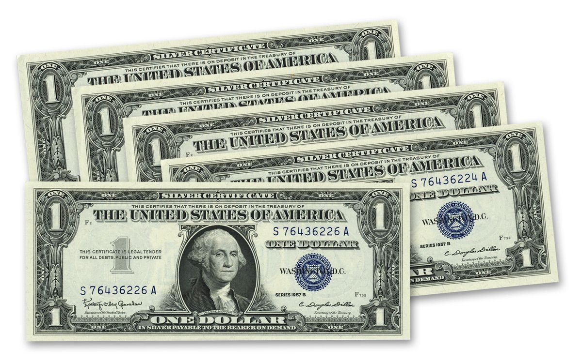 1957-B Sequential Silvr Dollar Certificate Set