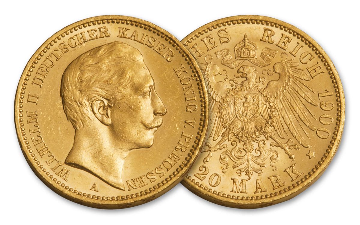 1888–1915 Germany 20 Marks Gold Kaiser Wilhelm II BU | GovMint.com