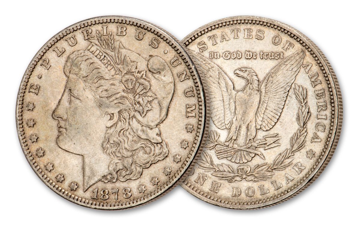 1878 Morgan Silver Dollar 7 Tail Feathers REV79 XF | GovMint.com