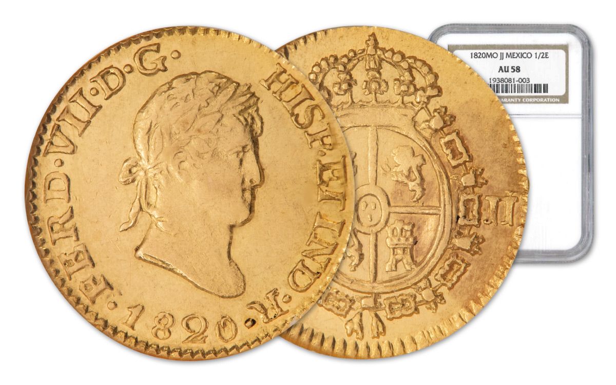 1820 Mexico Gold Half Escudo NGC AU58 | GovMint.com