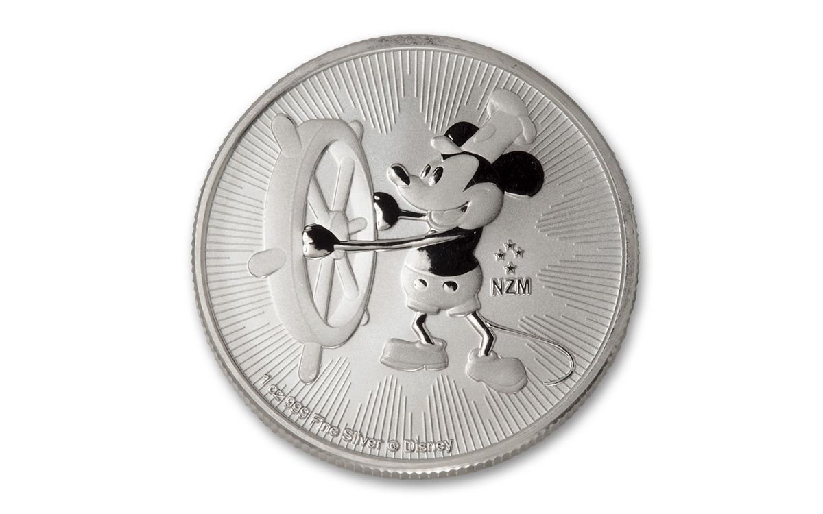 2017 Niue 2 Dollar 1-oz Silver Mickey Steamboat Willie NGC MS70