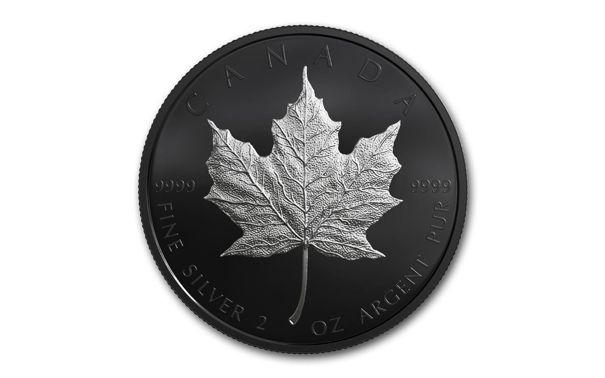 2019 Canada $10 2-oz Silver Maple Leaf Black Proof | GovMint.com