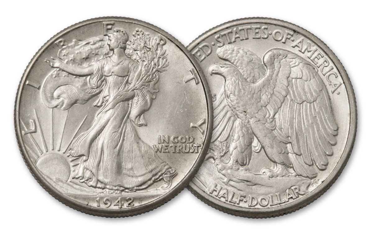 1942-P Walking Liberty Half Dollar AU–BU | GovMint.com