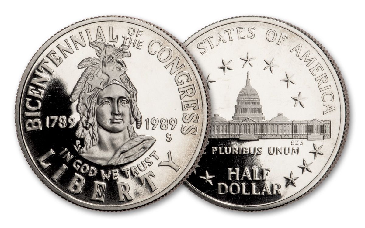 1989 U.S. Congress Bicentennial Clad Half Dollar Commemorative Proof |  GovMint.com