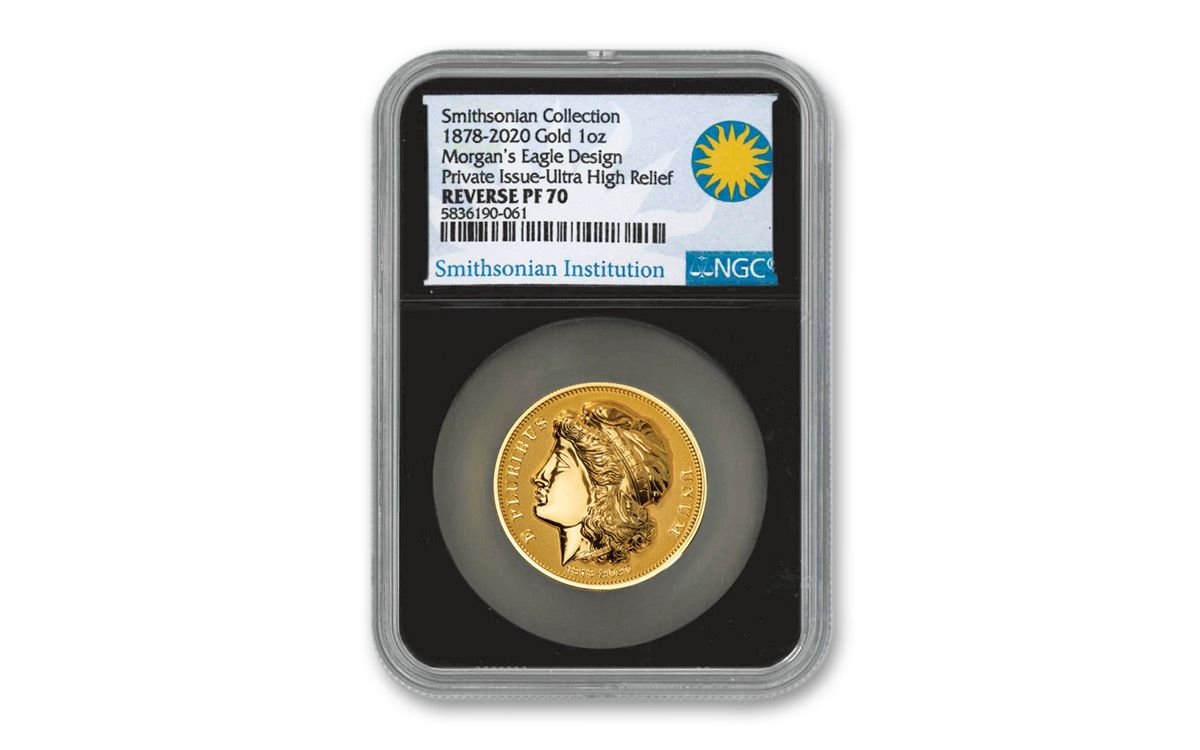 2020 Smithsonian 1-oz Gold Morgan's Gold Eagle UHR Piedfort 