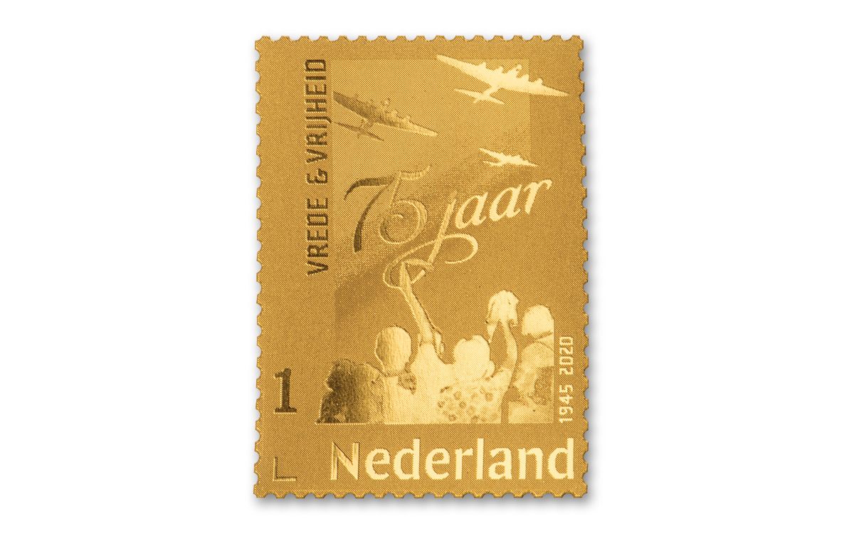 2020 Netherlands 1 Euro Gold 75th Anniversary of Peace & Liberation  Commemorative Stamp Uncirculated | GovMint.com