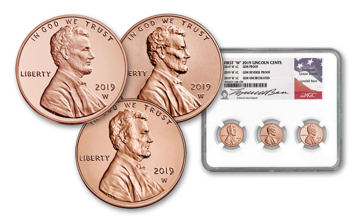 2019-W Lincoln Cent NGC Gem Proof/Reverse Proof/Uncirculated 3-pc Set  w/Lyndall Bass Signature | GovMint.com