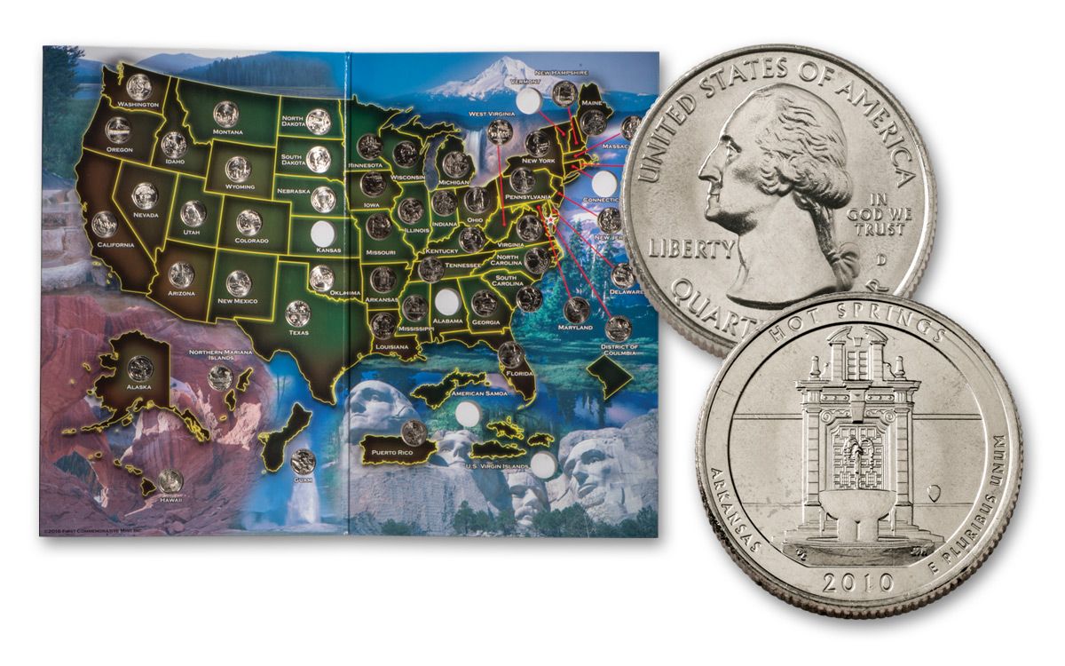 2010–2020 America the Beautiful Quarters 50-Coin Set w/Map | GovMint.com