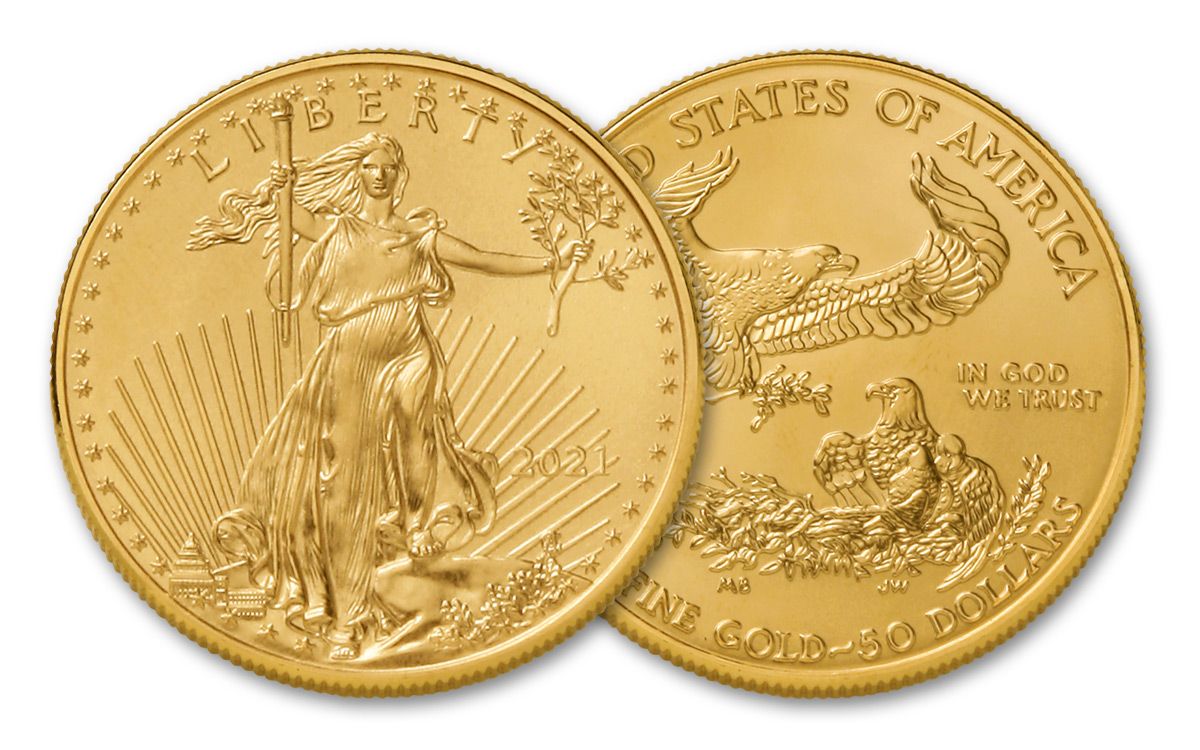 2021 $50 1-oz Gold American Eagle Type 1 BU | GovMint.com