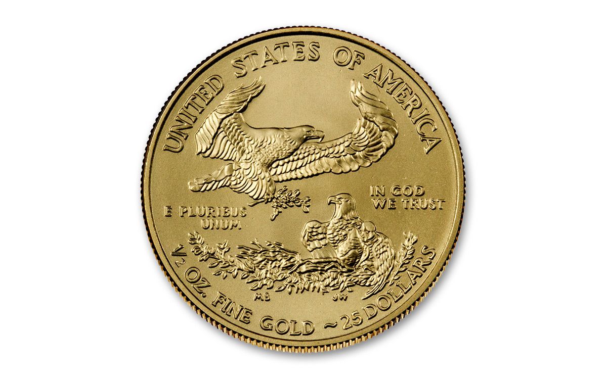 2021 $25 1/2-oz Gold American Eagle Type 1 BU | GovMint.com