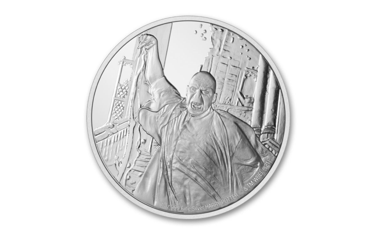 2021 Niue $2 1-oz Silver Harry Potter Classics Lord Voldemort Gem