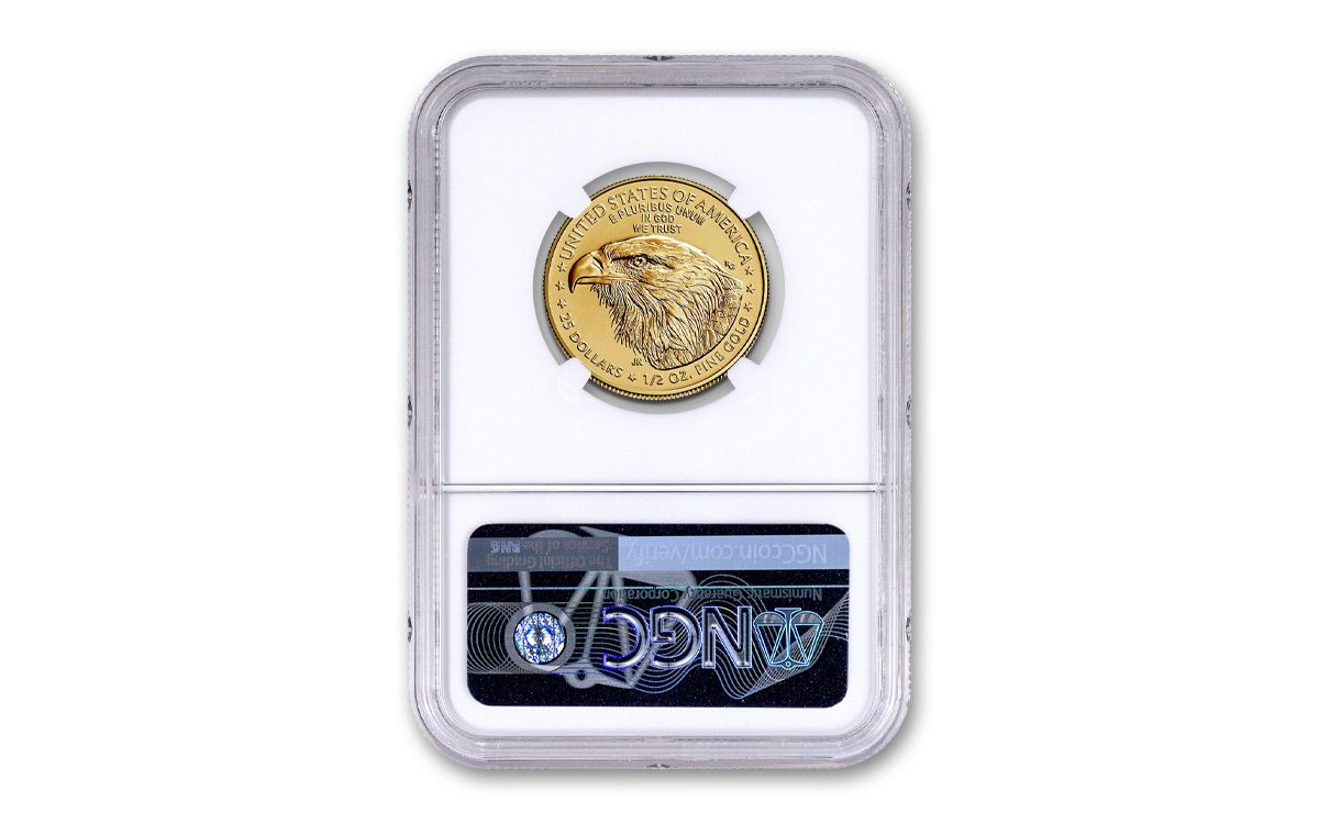 2022 $25 1/2-oz Gold American Eagle NGC MS70 FDI w/Eagle Label