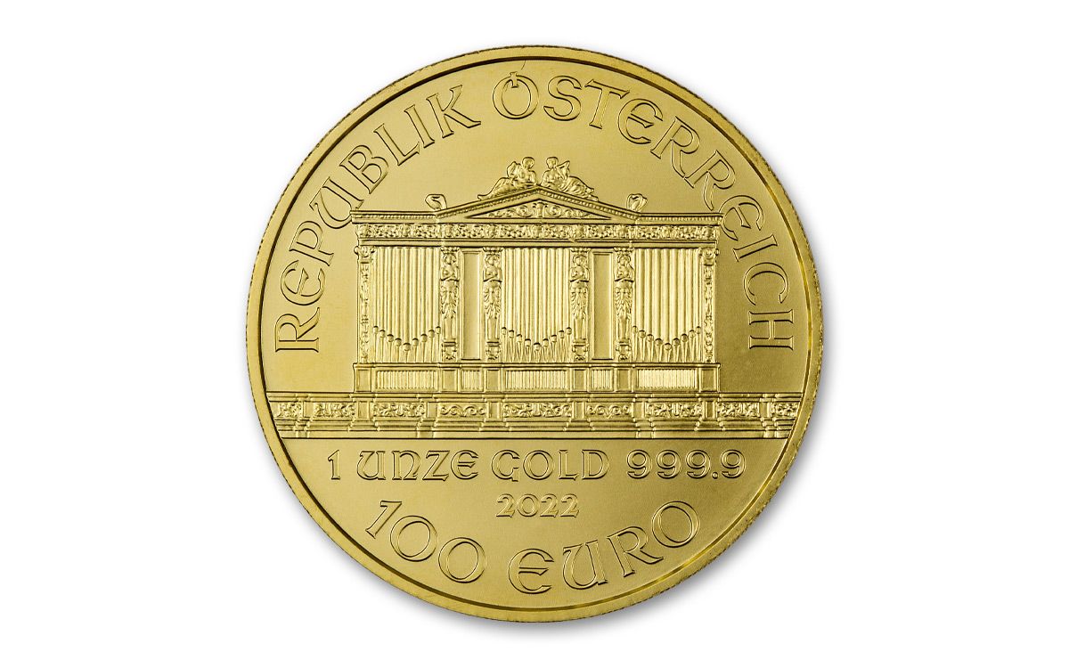 2022 Austria €100 1-oz Gold Philharmonic Gem BU | GovMint.com
